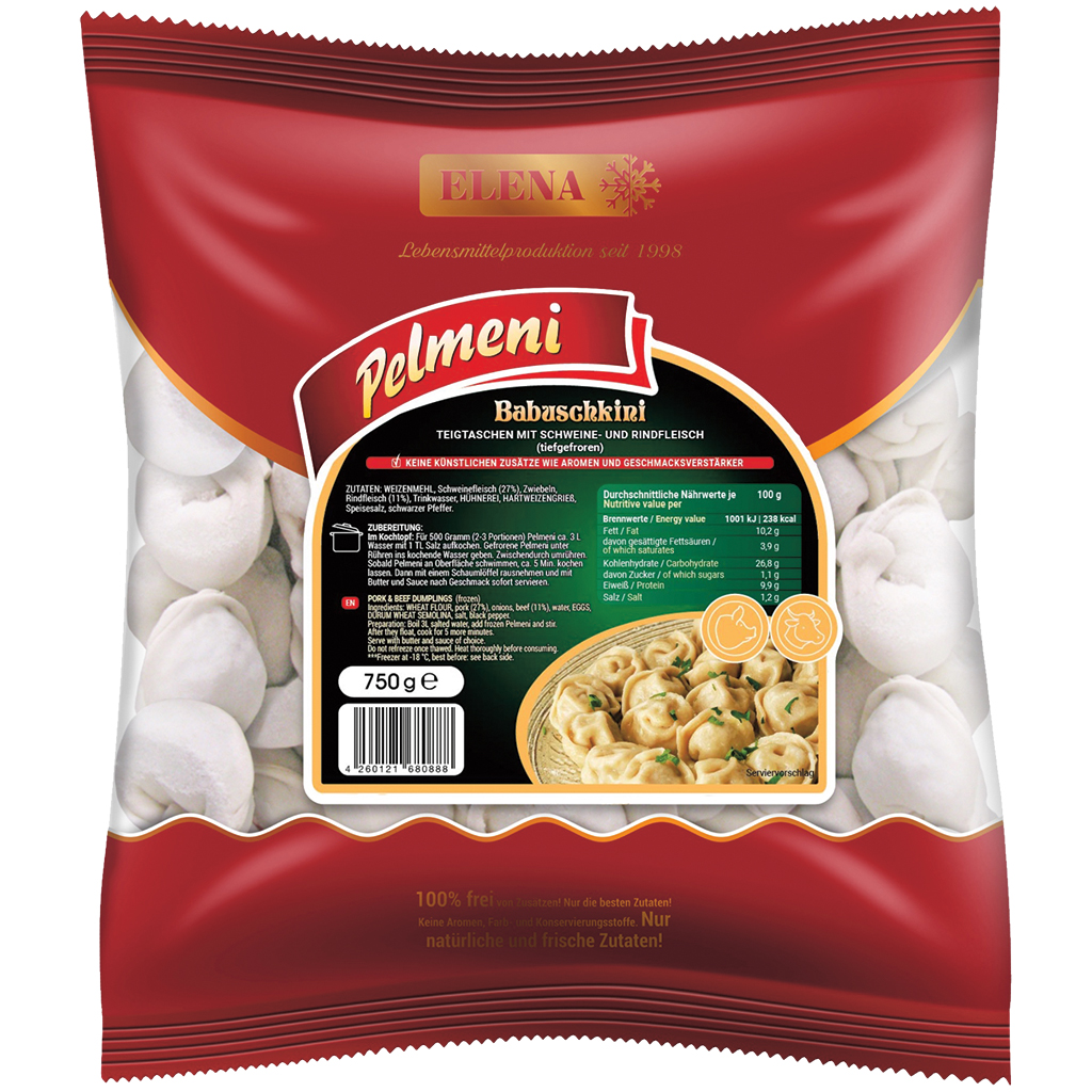 Пельмени Бабушкины ручной работы со свининой и говядиной