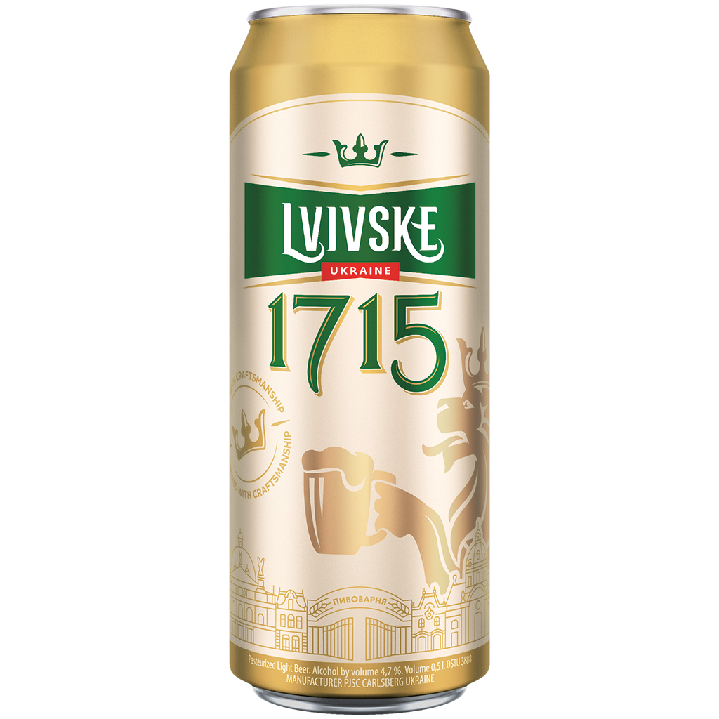 Oekraïens Bier "LVIV 1715" licht, gepasteuriseerd, 4,5% vol.