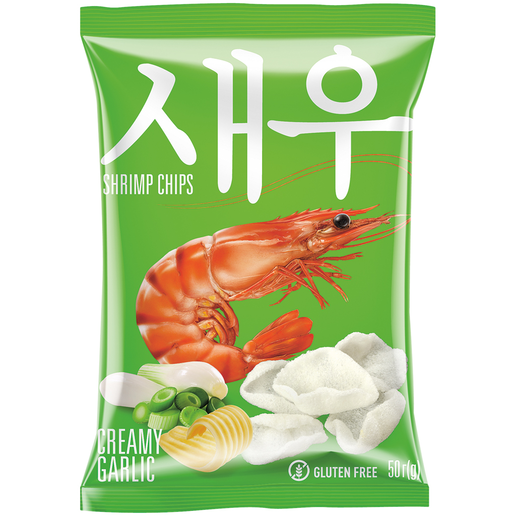 "SHRIPS" Чипсы из тапиоки с креветками со вкусом чеснока и с