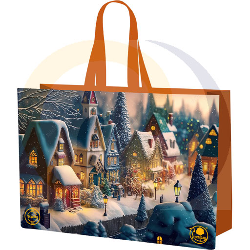 Плетёная сумка из ПП Жилищные дома 55x44x30 66л BN GAM