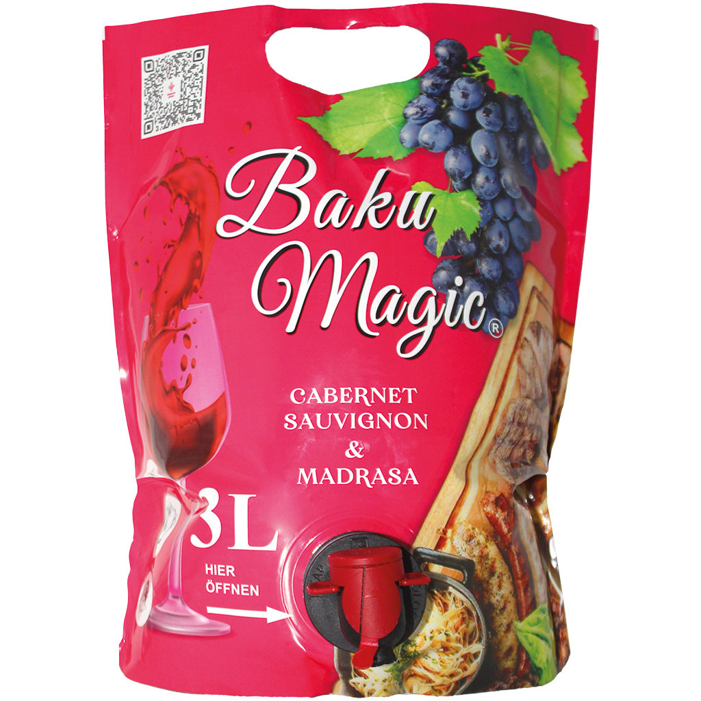 Азербайджанское красное вино, полусладкое, 14% алк.