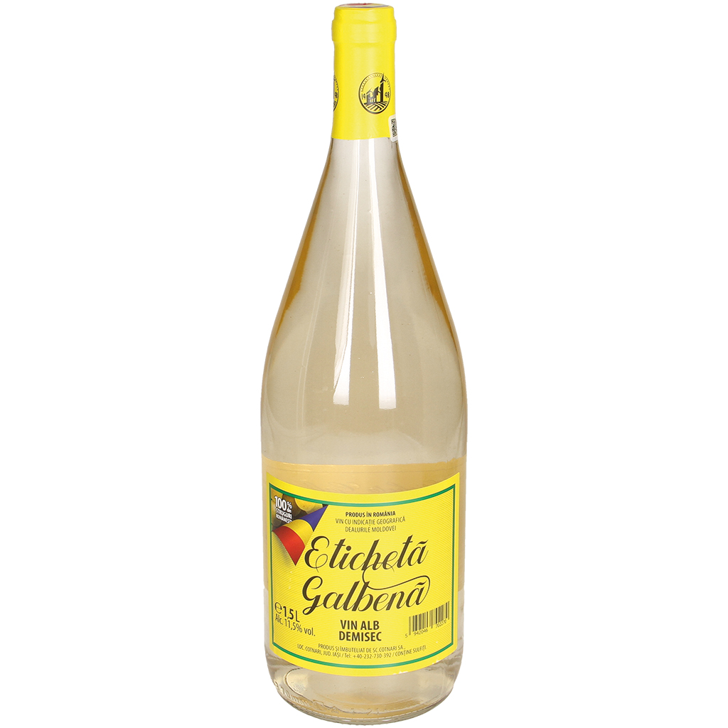 Witte wijn uit Roemenië 'Eticheta Galbena', halfdroog