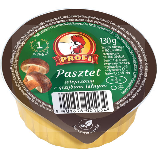 Паштет из свинины Profi с лесными грибами 130 г