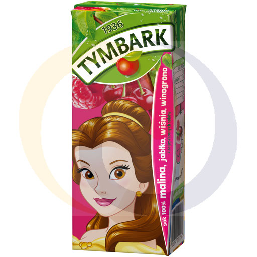 Tymbark 100% Framboos Appel Kers Druivensap 200 ml