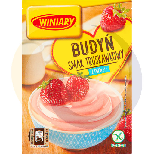 Ванильный пудинг с вкусом клубники Winiary с сахаром 60 г