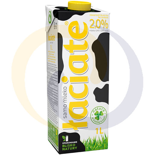 Молоко UHT Łaciate 2.0% жирности 1 л