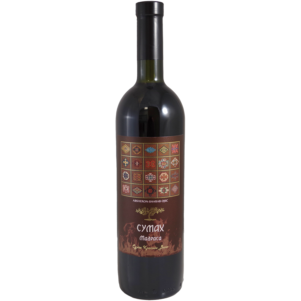 Вино из Азербайджана Сумах Медресе, красное, сухое, 13% алк.