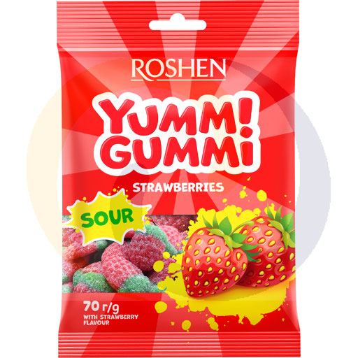 Вкусные жевательные конфеты Кислые клубнички 70г Рошен