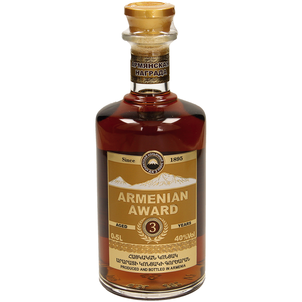 Armeense brandewijn (Brandy) 3 jaar 40 % vol.