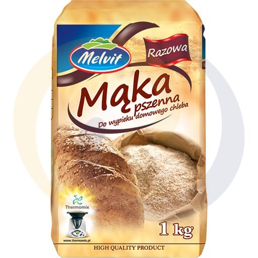 Цельнозерновая пшеничная мука для домашней выпечки хлеба 1,0 кг Melvit