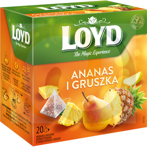 Лойд ароматизированный фруктовый настой с вкусом ананаса и груши 40 г (20 x 2 г)