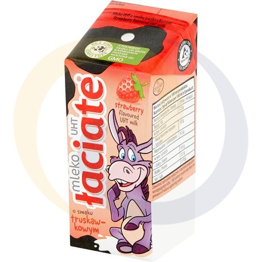 Mlekpol Łaciate UHT melk met aardbeiensmaak 200ml