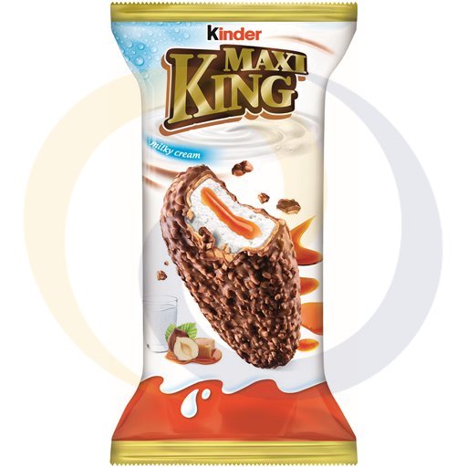 Kinder Maxi King Wafel met Melk- en Karamelvulling Bedekt met Melkchocolade en Hazelnoten 35 g