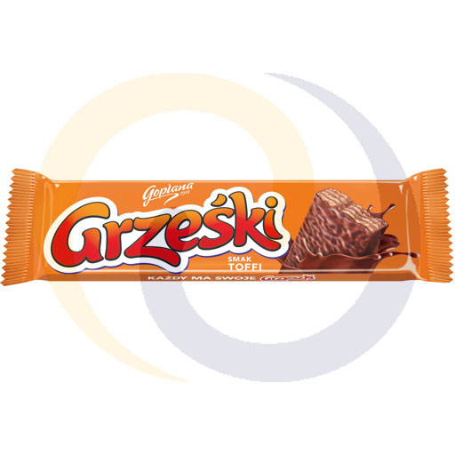 Grześki Toffee Wafel in Chocolade 36g Kaliszanka