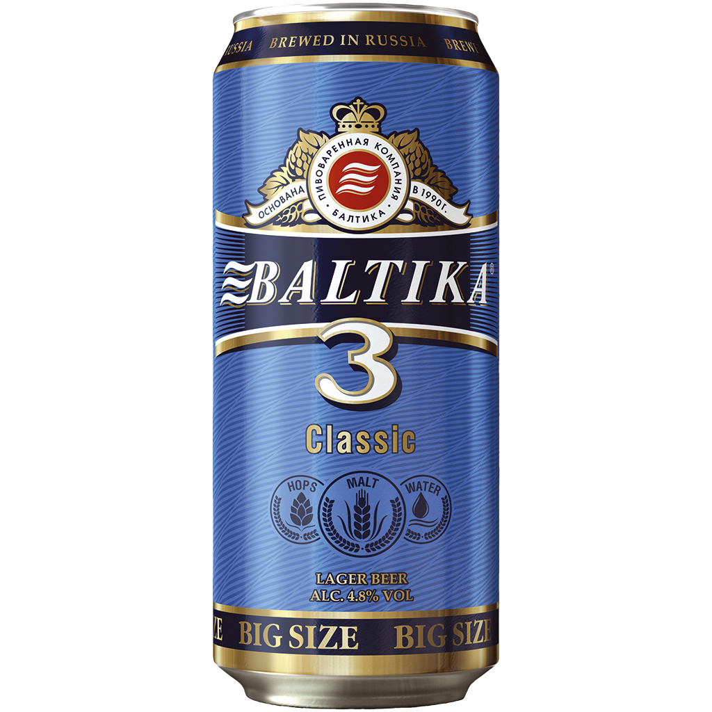 Klassiek Lager Bier "Baltika Nr.3", 4,8% vol.