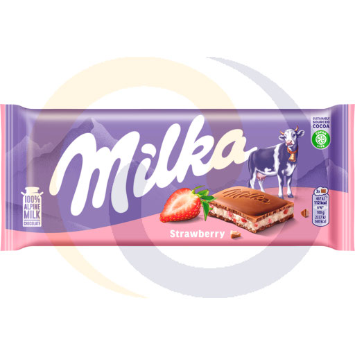 Шоколад молочный с клубникой Milka 100 г
