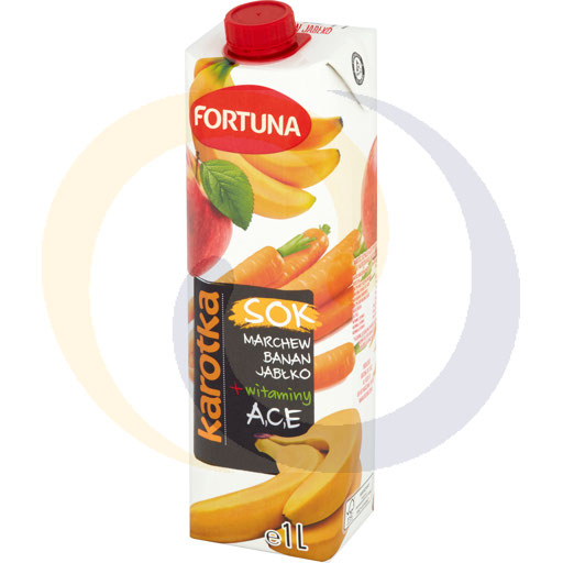 Фортуна Каротка Сок из моркови, банана, яблока + витамины A,