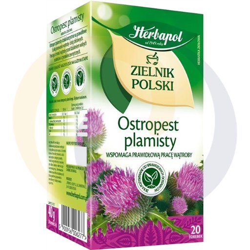 Травяной чай Herbapol Zielnik Polski с расторопшей пятнистой 40 г (20 x 2 г)