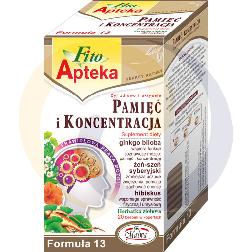 Фито Аптека БАД для памяти и концентрации Травяной чай 40 г (20 x 2 г)