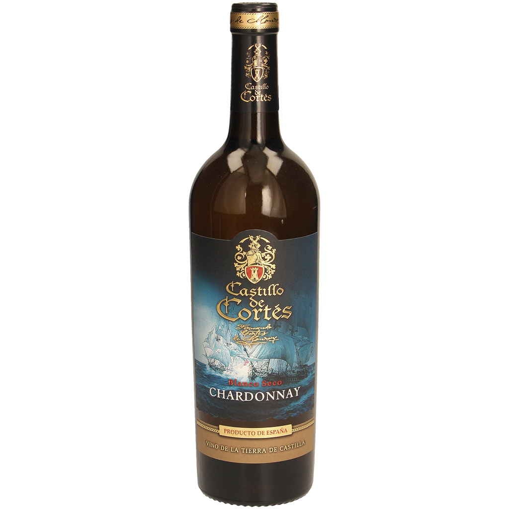 Witte wijn "Castillo de Cortes Chardonnay blanco seco", droo