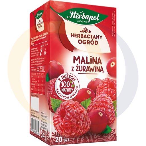 Herbapol Травяной Сад Малина с Клюквой Фруктовый Травяной Чай 54 г (20 x 2.7 г)