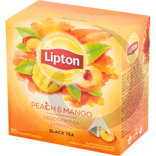 Lipton Perzik en Mango Geparfumeerde Zwarte Thee 36 g (20 Theezakjes)
