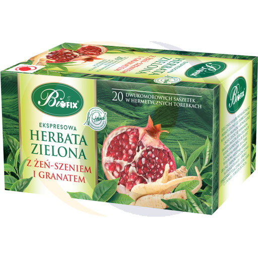 Бификс Зеленый Чай с Женьшенем и Гранатом 40 г (20 x 2 г)