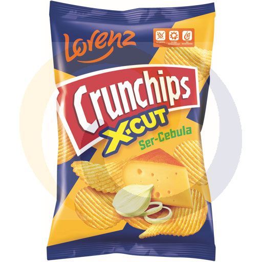 Lorenz Crunchips X-Cut kaas en ui 140g