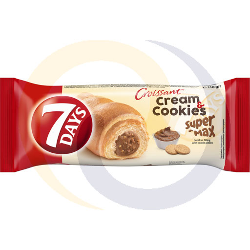 7Days Super Max croissant met hazelnootcrème en koekstukjes