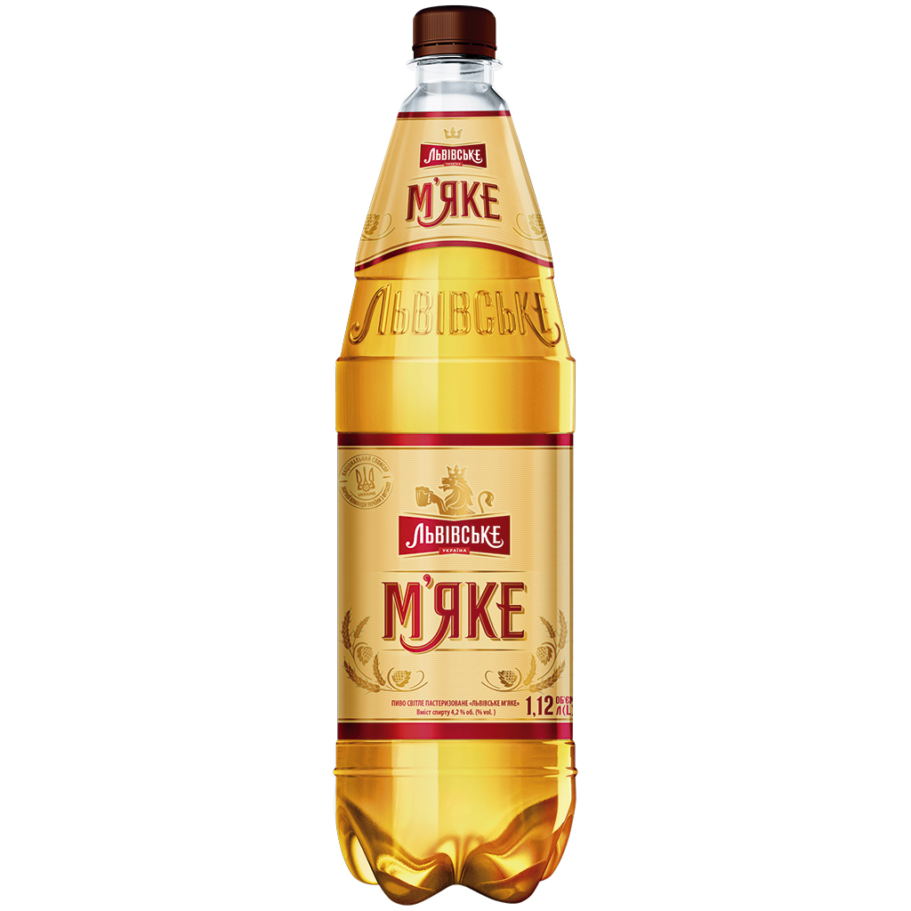Украинское разливное пиво "ЛЬВИВСКЕ МИАКЕ" светлое, пастериз