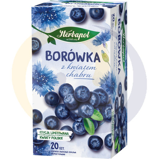 Травяной чай Herbapol Kwiaty Polskie с черникой и цветами василька 46 г (20 x 2,3 г)