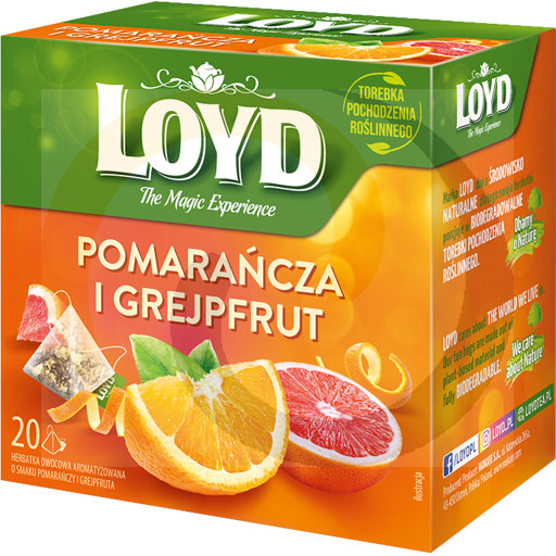 Loyd vruchtenthee sinaasappel en grapefruit 40g