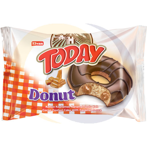 Donut met superieure karamel smaak 50g/24st/6disp Elvan