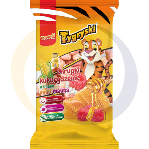 Хрустящие кукурузные тигры с медом и малиной 70 г TBM