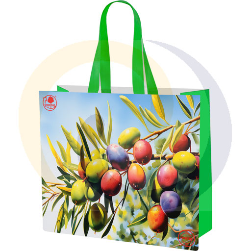 Tas PP gevlochten Olijf 45x40x18 33l/100st GAM