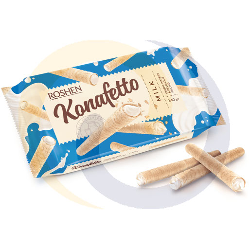 Roshen Konafetto wafelrolletjes met melkvulling 140g