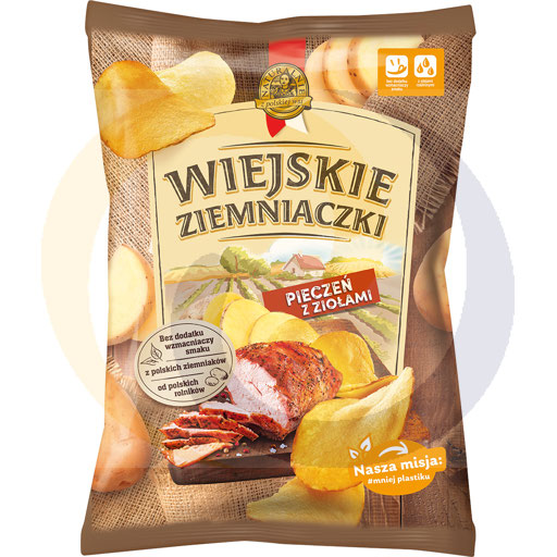 Картофельные чипсы с травами, обжаренные, 130 г/10 шт., Lore