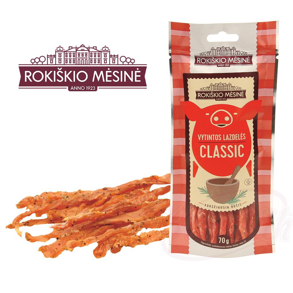 Varkensvlees, gepekeld, gekruid, luchtgedroogd, gerookt