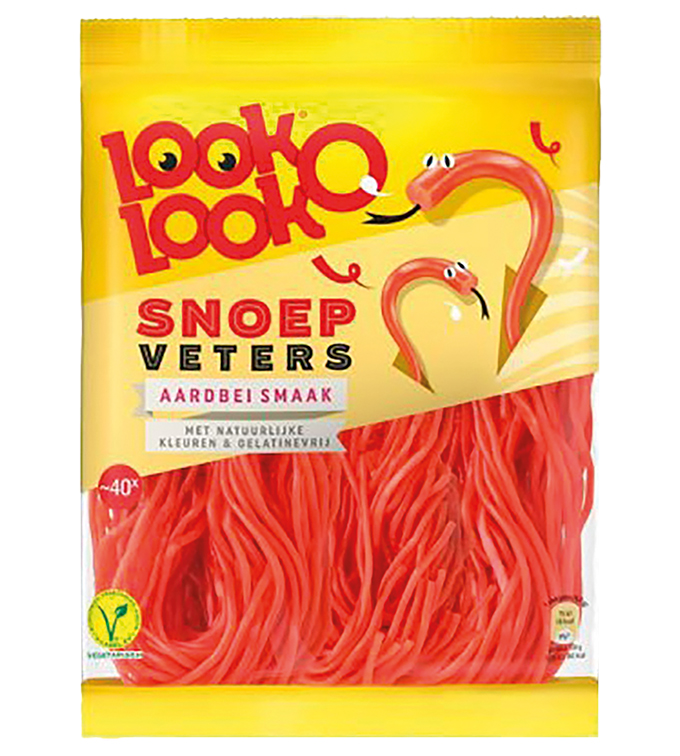 LOOK-O-LOOK Snoep Veters Aardbei Smaak 14x195g