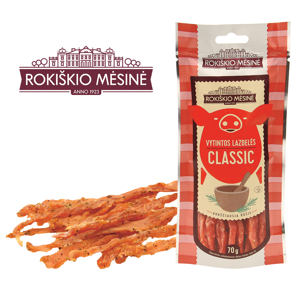 Varkensvlees, gepekeld, gekruid, luchtgedroogd en gerookt