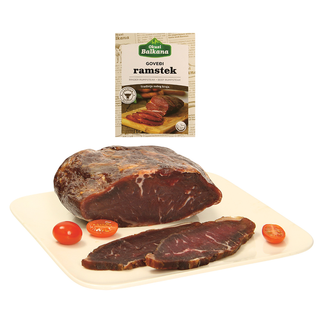 Halal rumpsteak, gezouten, gerookt, 50 dagen luchtgedroogd