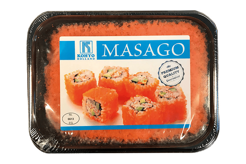 Sushi Kaviar telur ikan Masago Oranye