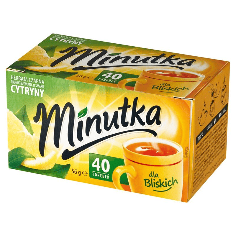 Минутка черный чай со вкусом лимона 56 г (40 чайных пакетико