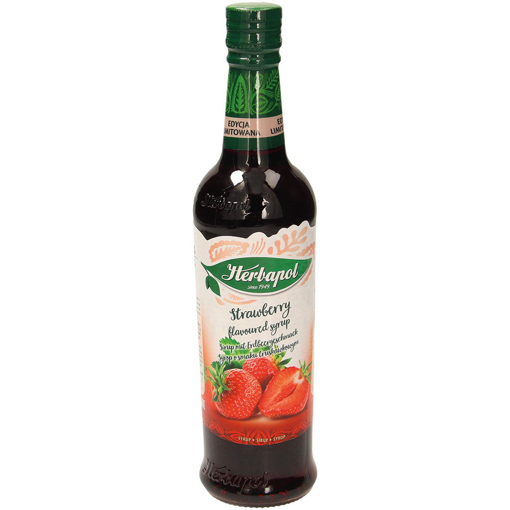 Siroop met aardbeismaak