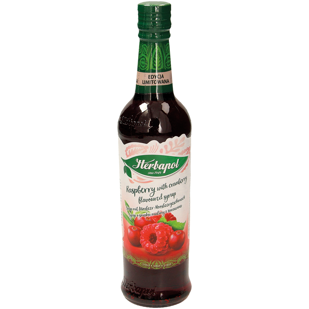 Сироп со вкусом малины и клюквы