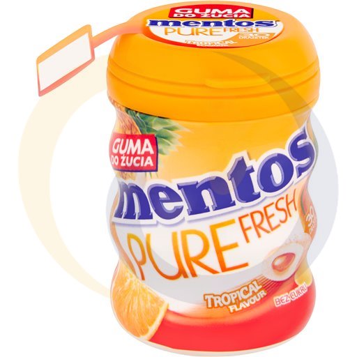 Mentos Pure Fresh Tropische Smaak Suikervrije Kauwgom 60 g (30 Stuks)