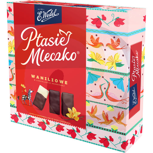 E. Wedel Ptasie Mleczko Vanille Marshmallow in Donkere Chocolade 340 g
