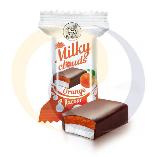 AIM FOODS Milky Clouds marshmallow sinaasappel smaak