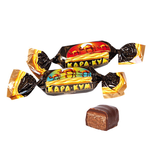 Konfekt "Kara-Kum Roshen" in cacao-houdende vetglazuur (28%)