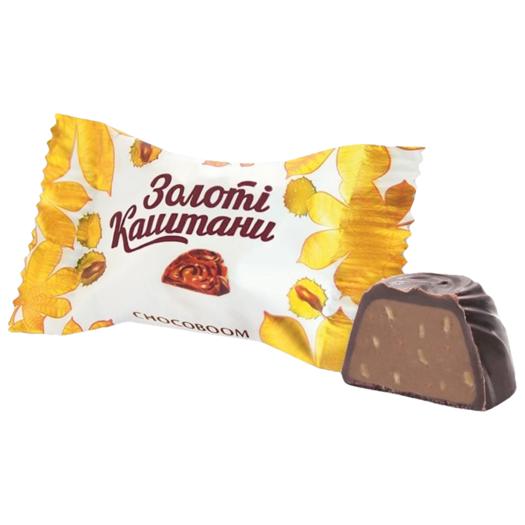 "Solotoy Kashtan Arachis" Confiserie met pinda's, in cacao-houdende vetglazuur